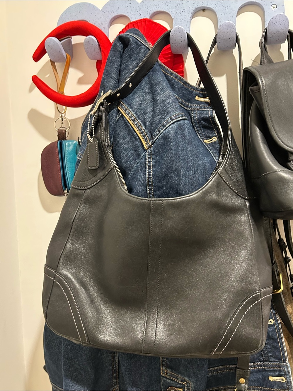 Coach Black Leather Shoulder Bag